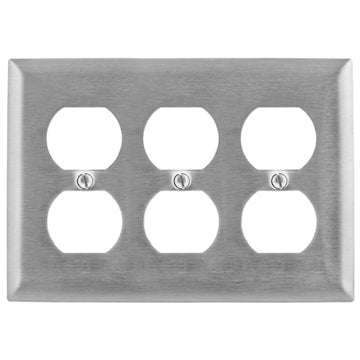 HUBBELL SS83 PLAQUE 3G DUPLEX SS