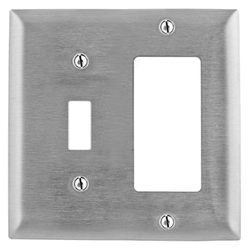 HUBBELL SS126 PLAQUE 2G INT DUP CAR ACIER IN