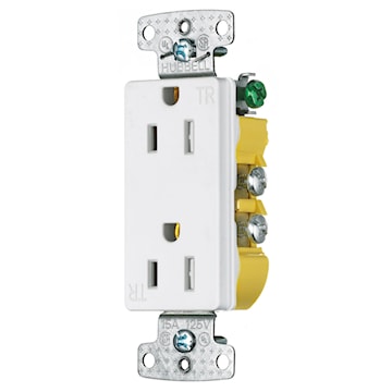 HUBBELL RRD15SWTR RECEPT DECOR TR 15A 125VBLANC