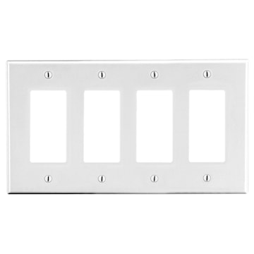 HUBBELL P264W PLAQUE 4G 1 STYLE DECORABLANC