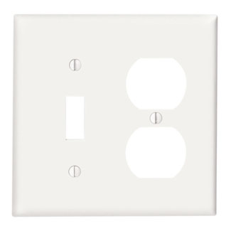 LEVITON 88005 PLAQUE 2G INTERR RECPLAST BLANC
