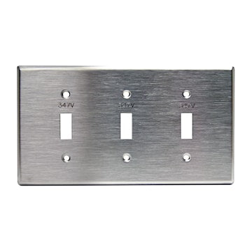 LEVITON 84011-C PLAQUE 3G INTERR 347V SS
