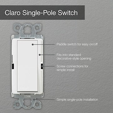 LUTRON CA-1PS-WH 15A SINGLE-POLE SWITCH WHITE