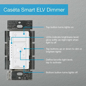 LUTRON PD-5NE-WH-C GRADATEUR BLANC CASETA