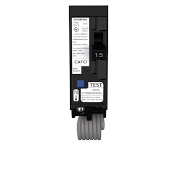 Single-Pole and Double-Pole Combination Arc Fault Circuit Interrupters (CAFCI) 1 Pole, 120V 15A 10KA