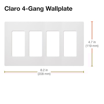 UTRON CW-4-IV PLAQUE MURALE 4 GANG IVOIRE