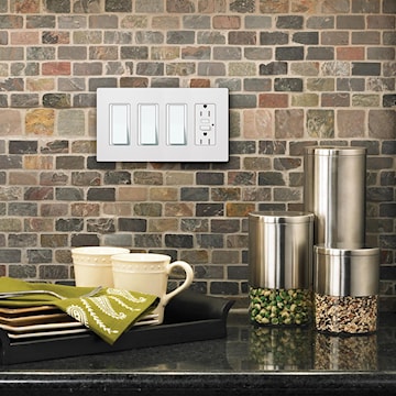 LUTRON CW-6-WH PLAQUE MURALE 6 GANG BLANC