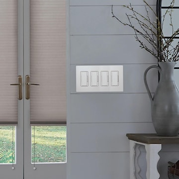 LUTRON CW-4-WH QUADRUPLE WALL PLATE CLARO WHITE