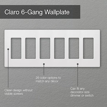 LUTRON CW-6-WH PLAQUE MURALE 6 GANG BLANC