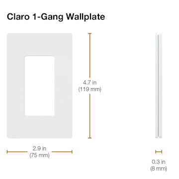 Claro Single Wall Plate - White