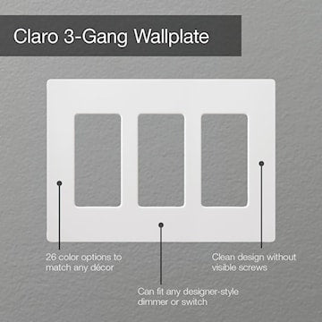 LUTRON CW-3-WH TRIPLE WALL PLATE BLANCCLARO