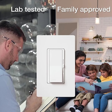 LUTRON DVCL-253P-WH Gradateur Diva 250W DEL/CFL, Fini Glacé, Blanc.