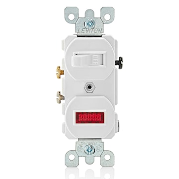 LEVITON 5226-W INTERR & LT 15A 1P 125VBLANC