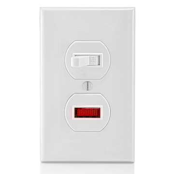 LEVITON 5226-W INTERR & LT 15A 1P 125VBLANC