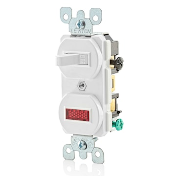 LEVITON 5226-W INTERR & LT 15A 1P 125VBLANC