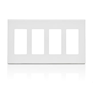 LEVITON 80312-SW PLAQUE 4G SANS VIS BLANC
