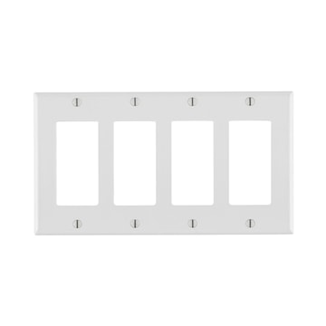 LEVITON 80412-W PLAQUE 4G DEC PLASTBLANC