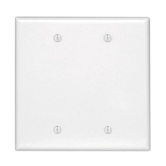 LEVITON 80525-W PLAQUE MURALE 2G 2 OBTURATEURS GRANDE BLANC