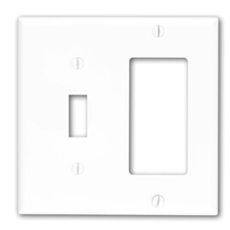 LEVITON 80707-W PLAQUE 2G 1 A BASCULE /1DEC THERMO BLANC