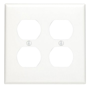 LEVITON 80716-W PLATE 2G DUPLEX NYLON WHITE