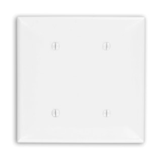 LEVITON 80734-W 2G PLATE BLANK MOUNTED FLANGE NYLON WHITE