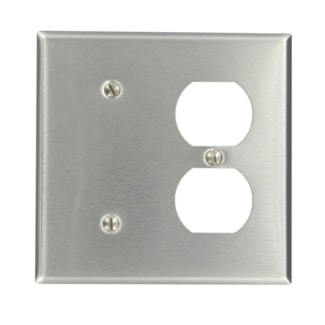 LEVITON 84087-40 2G BLANK/2GBLIDE PLATE STAINLESS STEEL