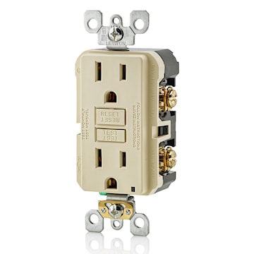 LEVITON GFNT1-I RECEPT DDFT AUTO TEST 15A125V IV