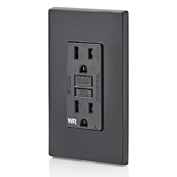 LEVITON GFWR1-E RECEPT DDFT AUTO TEST INTEMPERIE 15A125V NOIR