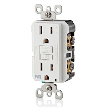 LEVITON GFWR1-W RECEPT DDFT AUTO TEST INTEMPERIE 15A125V BLANC