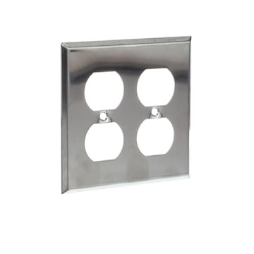 ABB CI97102 2G DUPLEX PLATE STAINLESS STEEL