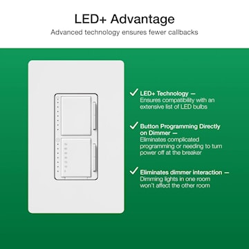 LUTRON MACL-L3T251-WH GRADATEUR MAESTRO LED+ ET MINUTERIE COMBINE