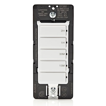 LEVITON DT202-1LW MINUTERIE A REBOURS DECORA 2HRS 20A BLANC