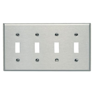 LEVITON 84012-C PLAQUE 4G INTERR 347V SS