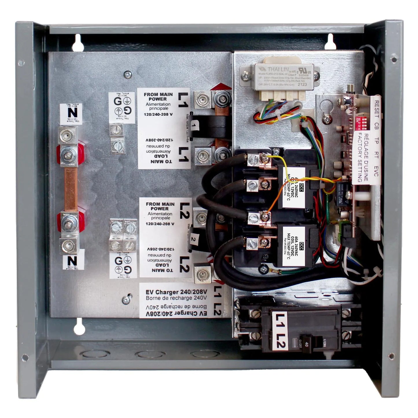 RVE DCC-9-50A EV Power Management System 120/240-208V Distribution Box, 50A Disp. Included, Max 125A