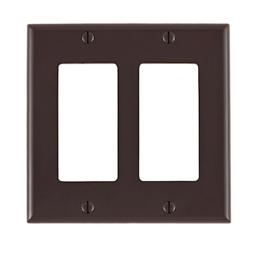 LEVITON 80409-N PLAQUE 2G DEC AVEC VISBRUN