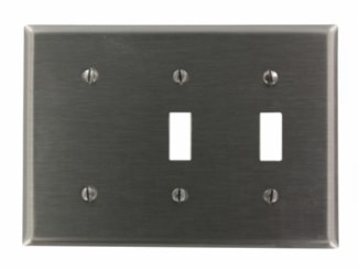 LEVITON S214-N PLAQUE 3G 2INTERR 1VIERG