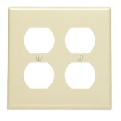 LEVITON 80716 PLAQUE 2G 2 PRISE THERMOBRUN