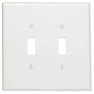 LEVITON 88109 PLATE 2G INTERR LARGEPLAST WHITE