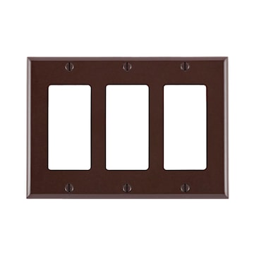 LEVITON 80411 PLAQUE 3G DEC PLASTBRUN
