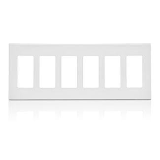 LEVITON 80326-SW PLATE 6G DEC WITHOUT VISIB WHITE