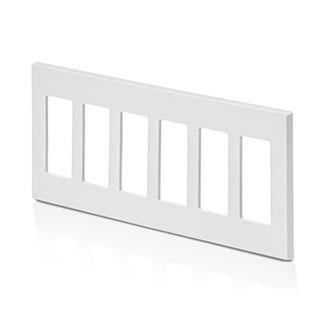 LEVITON 80326-SW PLATE 6G DEC WITHOUT VISIB WHITE