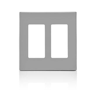 LEVITON 80309-SGY PLAQUE 2G DEC SANS VISGRIS
