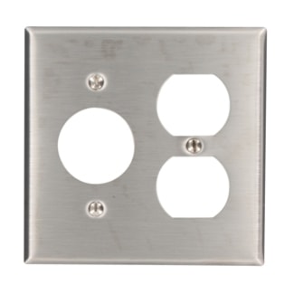 LEVITON 84046-40 PLATE 2G 1 DUPLEX 1 RECSIMPLE SS