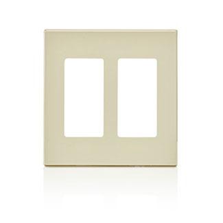 LEVITON 80309-ST PLAQUE 2G DECORA SANS VIS AMANDE CLAIR