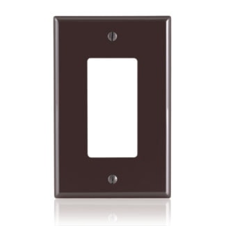 LEVITON PJ26 1G DEC THERMO PLATE WITH BROWN ASSEMBLY SCREWS