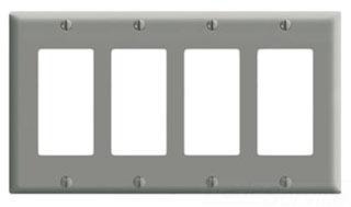 LEVITON PJ264-W 4G PLATE DECORA MEDIUMNYLON 