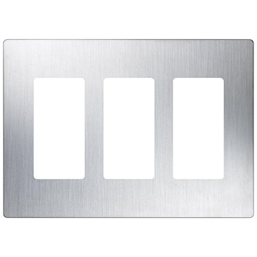 LUTRON CW-3-SS TRIPLE WALL PLATE INOX STEEL 