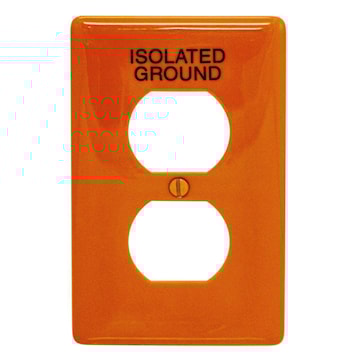 HUBBELL NP8OIG PLAQUE 1G DUPLEX ORANGE(ISOLATED GROUND) NOIR
