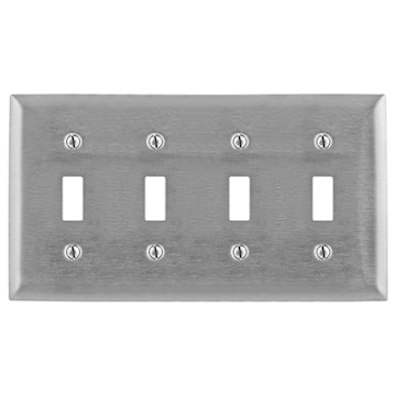 HUBBELL SS4 PLATE 4G INTER STEEL IN 