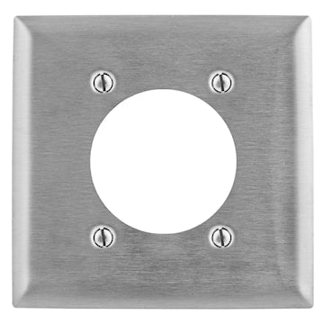 HUBBELL SS701 PLATE 2G 1REC 30@60A STEEL IN 